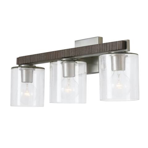 Sawyer 3-light Carbon Grey/ Matte Nickel Bath/ Vanity Fixture