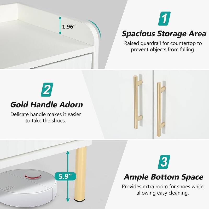 Large Shoe Cabinet, 30 Pairs Entryway Shoe Storage Cabinet with Doors, 6-Tier