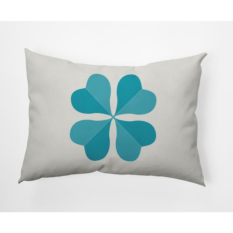 Lucky Clover St. Patrick's Day Decorative Throw Pillow - 14" x 20" - Explorer Blue