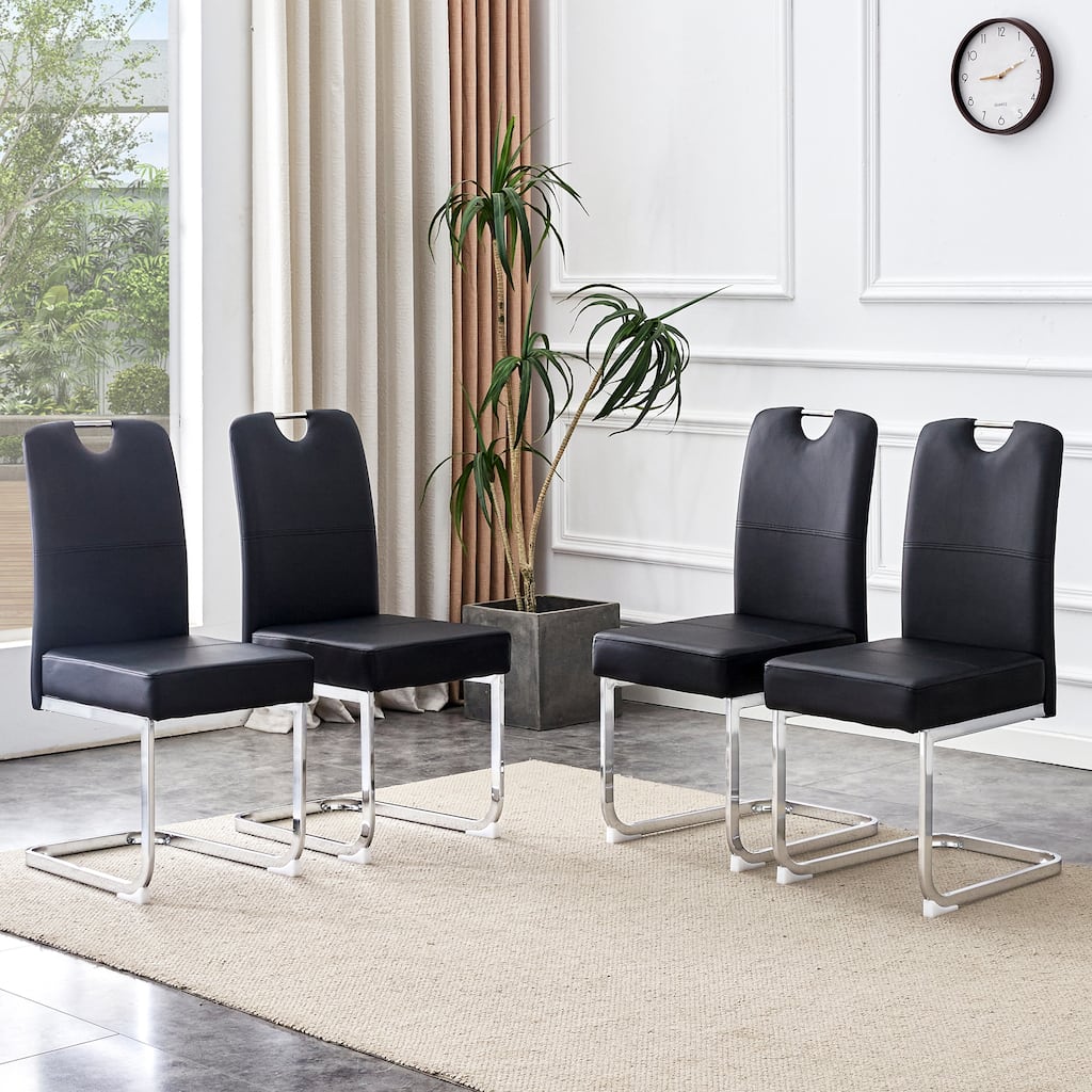 Set Of Four Thickened Pu Material Ergonomic Chairs