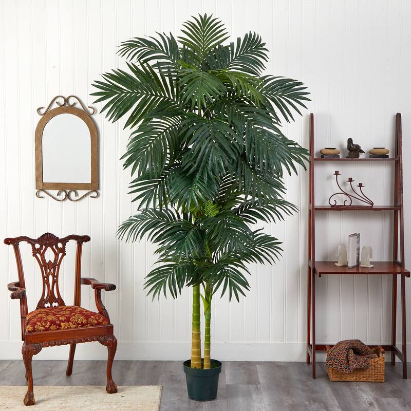 Golden Cane Palm 8-foot Silk Tree - Green