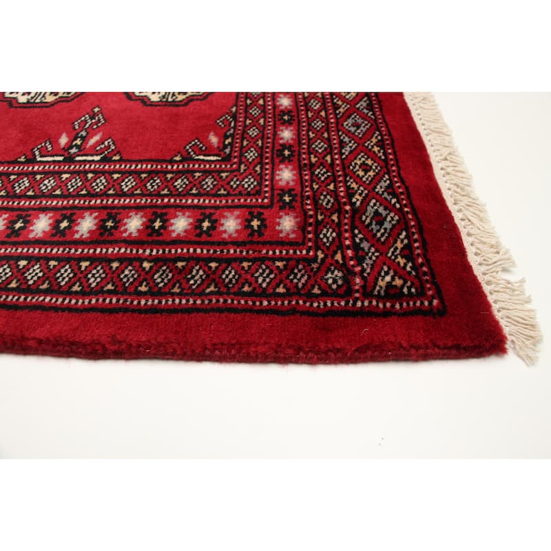 ECARPETGALLERY Hand-knotted Finest Peshawar Bokhara Red Wool Rug - 2'0 x 3'0