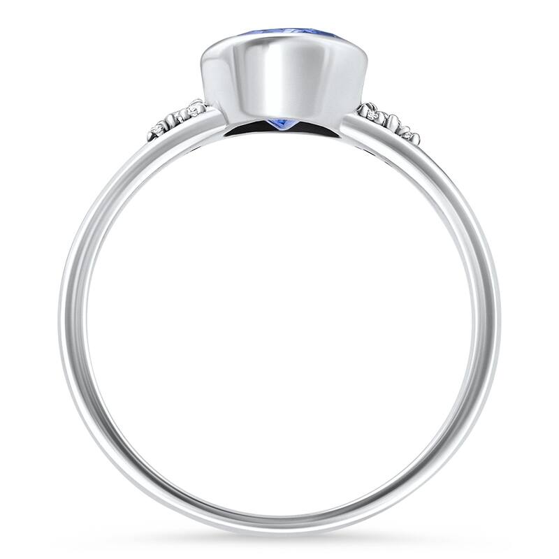 Bliss Diamond 1.64Ct Oval Tanzanite Diamond Ring White Gold Lab Grown