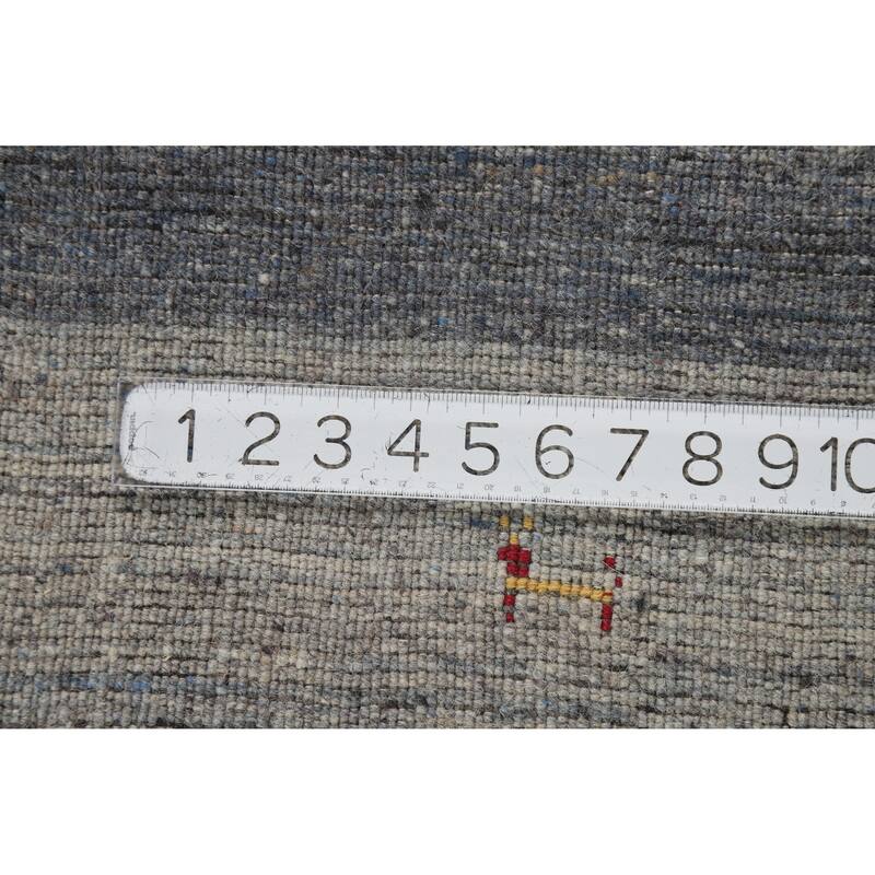 Hand Knotted Oriental 100% Wool Carpet Tribal Tribal Greys & Charcoal Gabbeh Area Rug - 5' 11'' X 4' 1''