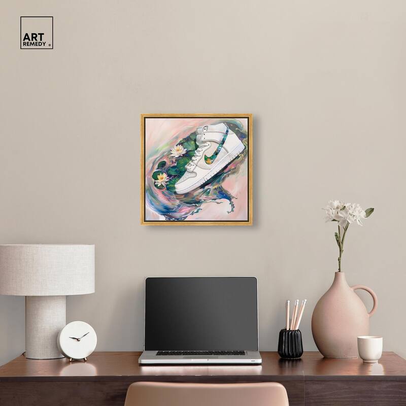 Lilypads Sneaker Splash Canvas by Art Remedy