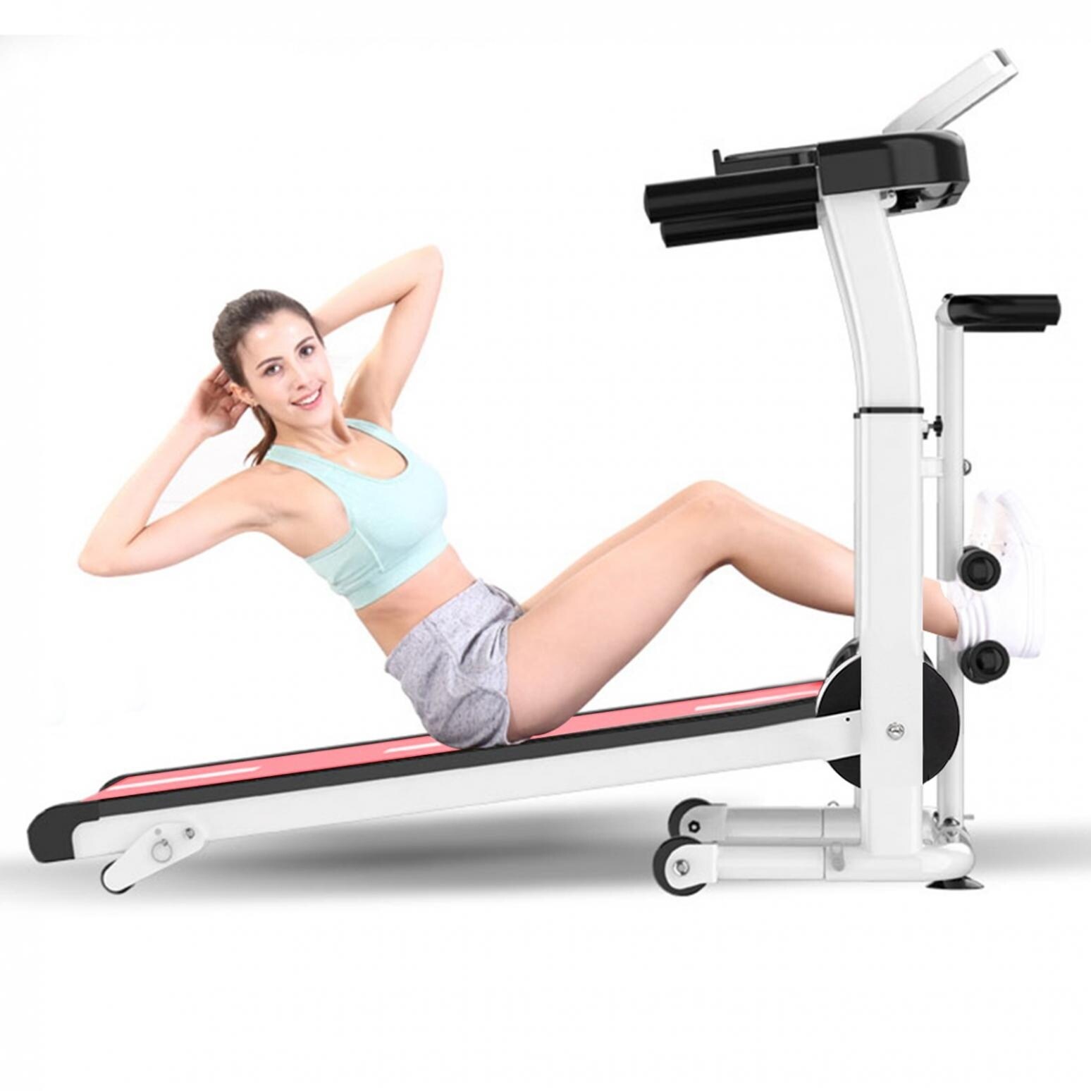 Joopee treadmill folding manual working machine online cardio fitness exercise incline home running machine