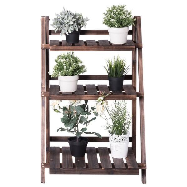 Wooden Plant Stand 3 Tier Garden Flower Pot Shelf Display Rack Outdoor Indoor