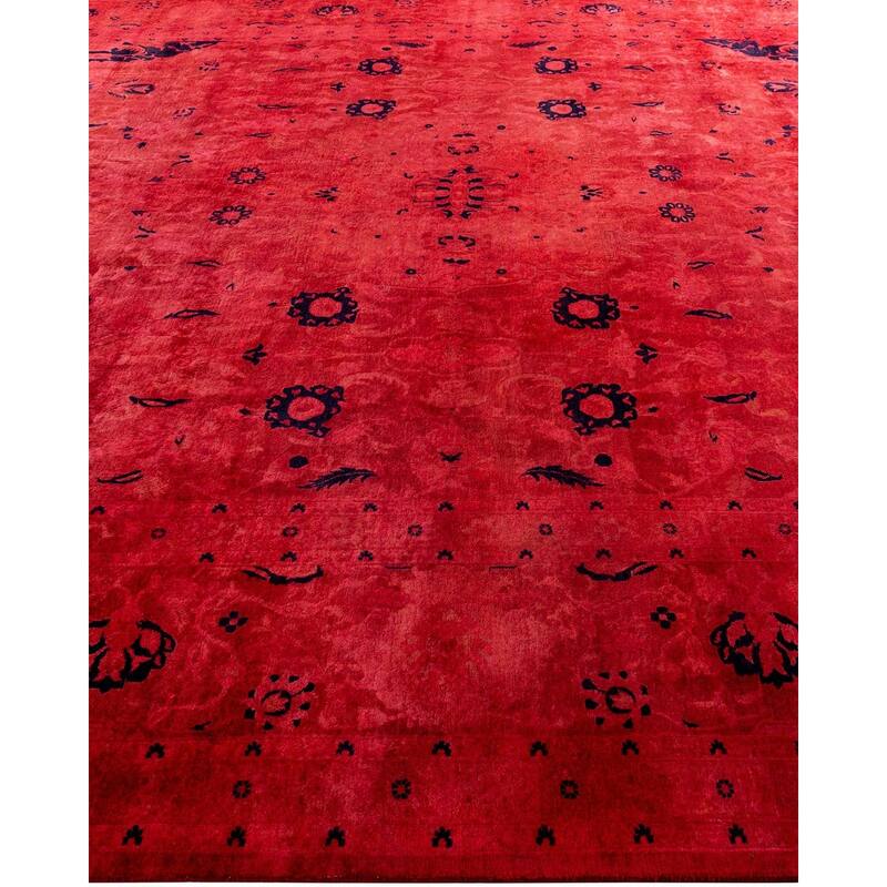 Contemporary Overdyed Wool Hand Knotted Area Rug - 9' 1" x 11' 10"