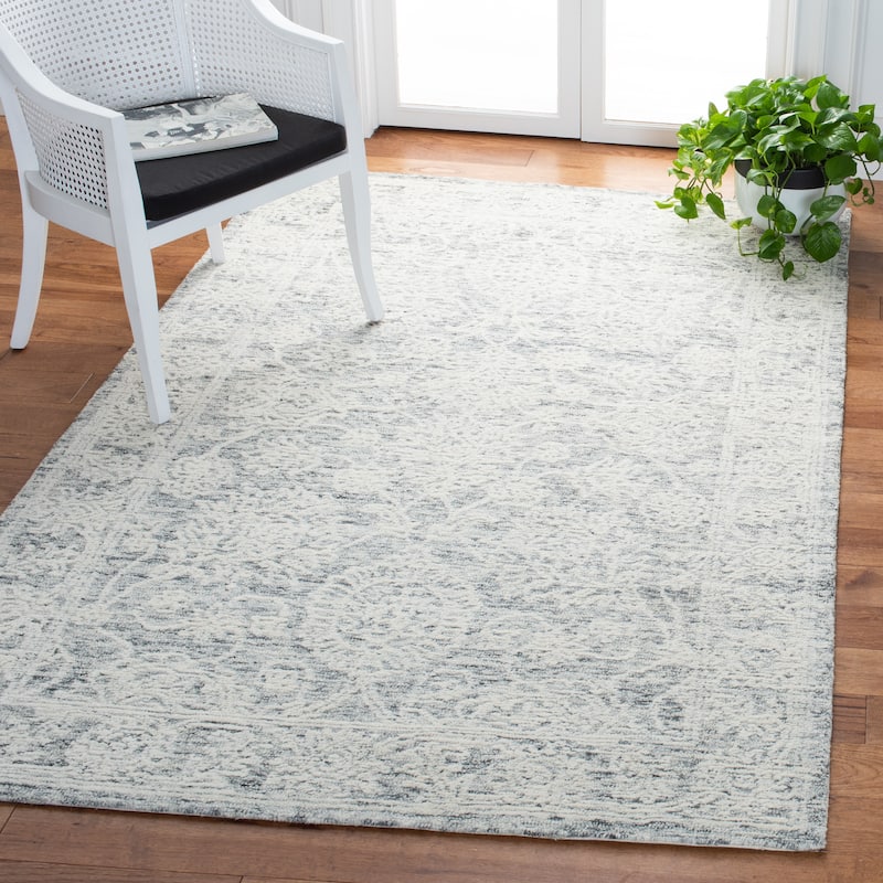 SAFAVIEH Handmade Metro Muriel French Country Wool Rug - 6' Square - Natural/Grey