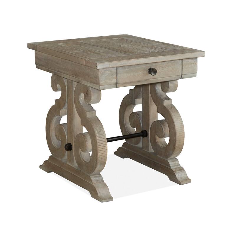 Magnussen Home Tinley Park Dove Tail Grey Rectangular End Table - 22''W x 26''D x 24''H