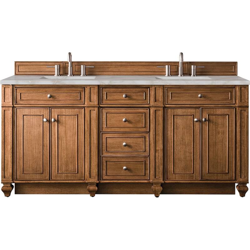 James Martin Vanities 157-V72-FVSL Bristol 72" Free Standing Double - Saddle Brown