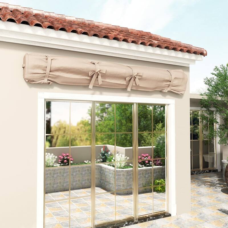 AECOJOY Manual Retractable Patio Awning Outdoor Sunshade Shelter (Cover Only)