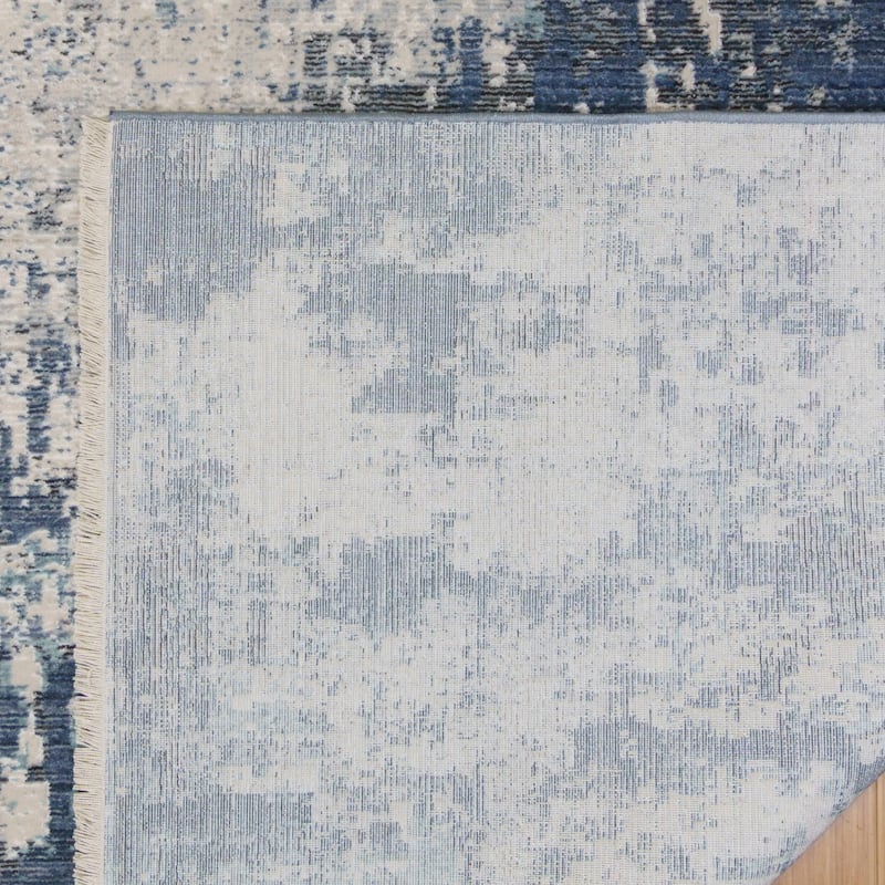 Gertmenian Astris Riga Modern Abstract Grey/Ivory/Blue Area Rug