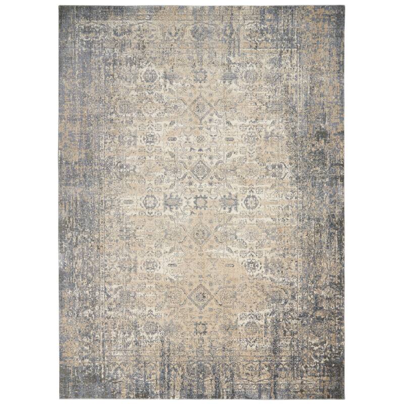 Moroccan Celebration Vintage Persian Area Rug - 5'3" x 7'3" - Ivory/Slate - Rectangle