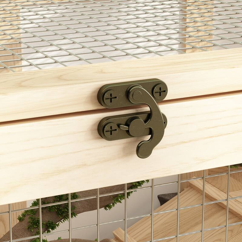 Premium Wooden Reptile Enclosure with Dual Levels and Easy Access