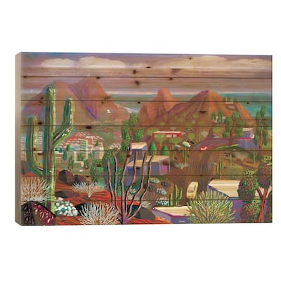 Phoenix After California Falls In The Ocean Print On Wood by Charles Harker - Multi-Color
