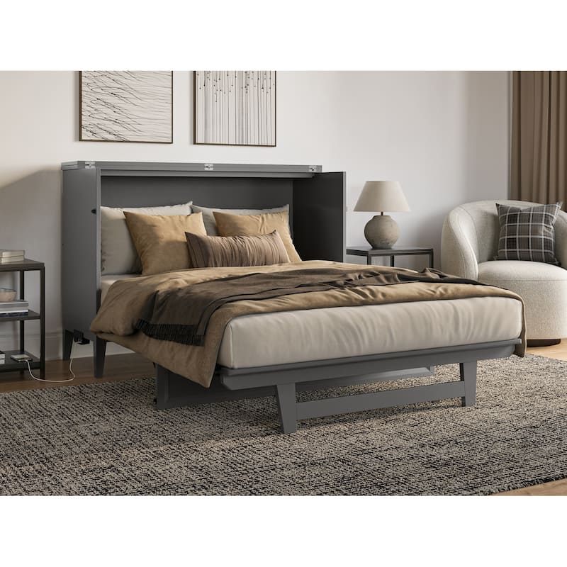Santa Fe Murphy Bed Chest with Mattress and Built-in Charger