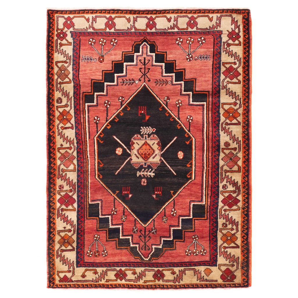 ECARPETGALLERY Hand-knotted Konya Anatolian Light Red Wool Rug - 4'11 x 6'8