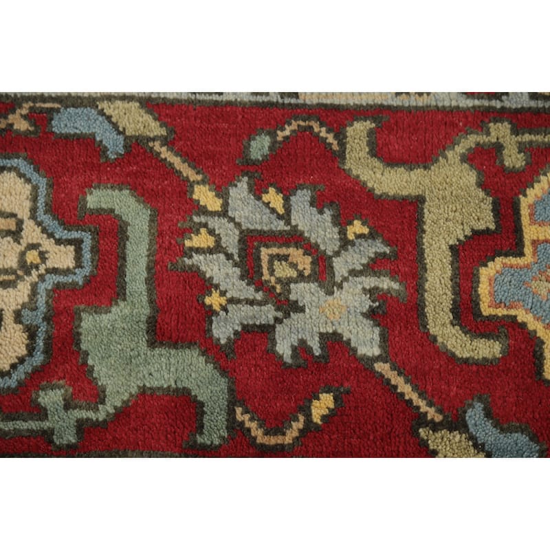 Yellow Heriz Serapi Indian Area Rug Handmade Wool Carpet - 7'11" x 9'9"