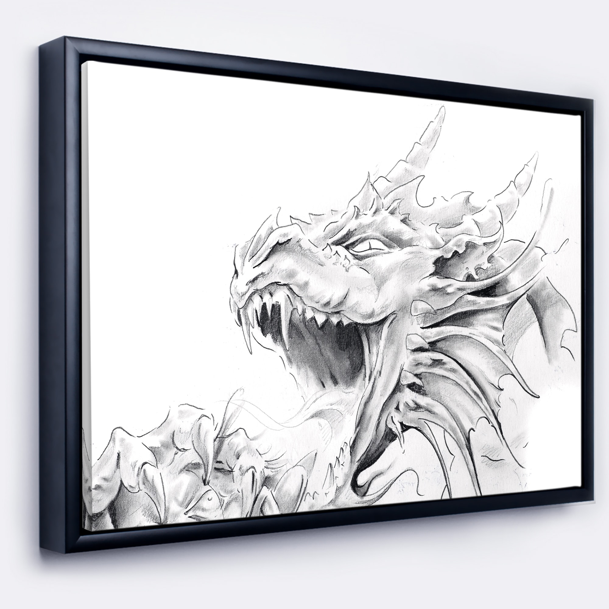 Shop Designart Dragon Tattoo Sketch Abstract Print On Framed