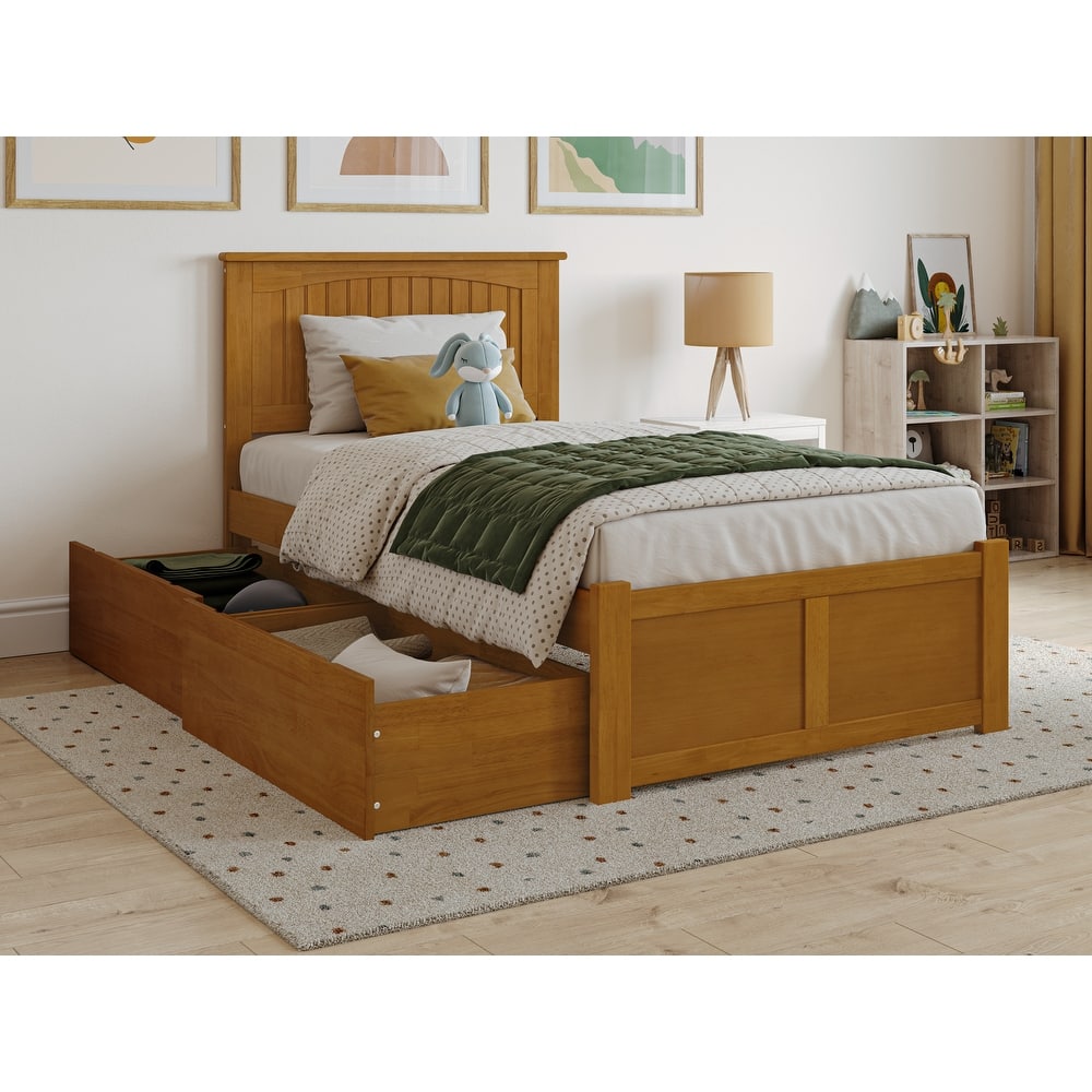 Nantucket Platform Bed with Footboard and Storage Drawers
