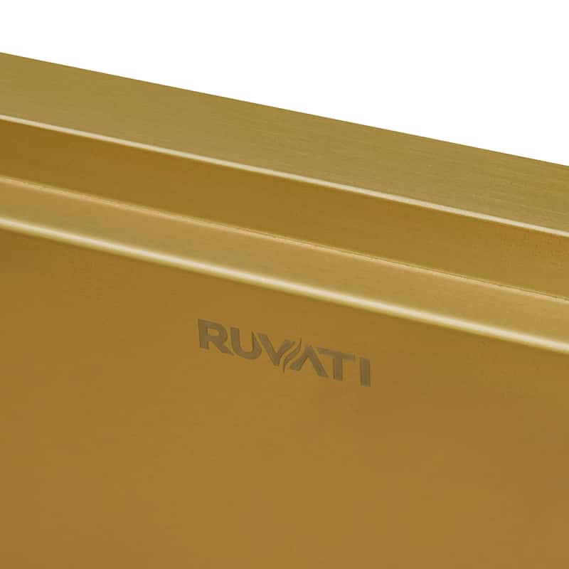 Ruvati 15 inch Polished Matte Gold Stainless Steel Workstation Bar Sink Drop-in - RVH8215GG