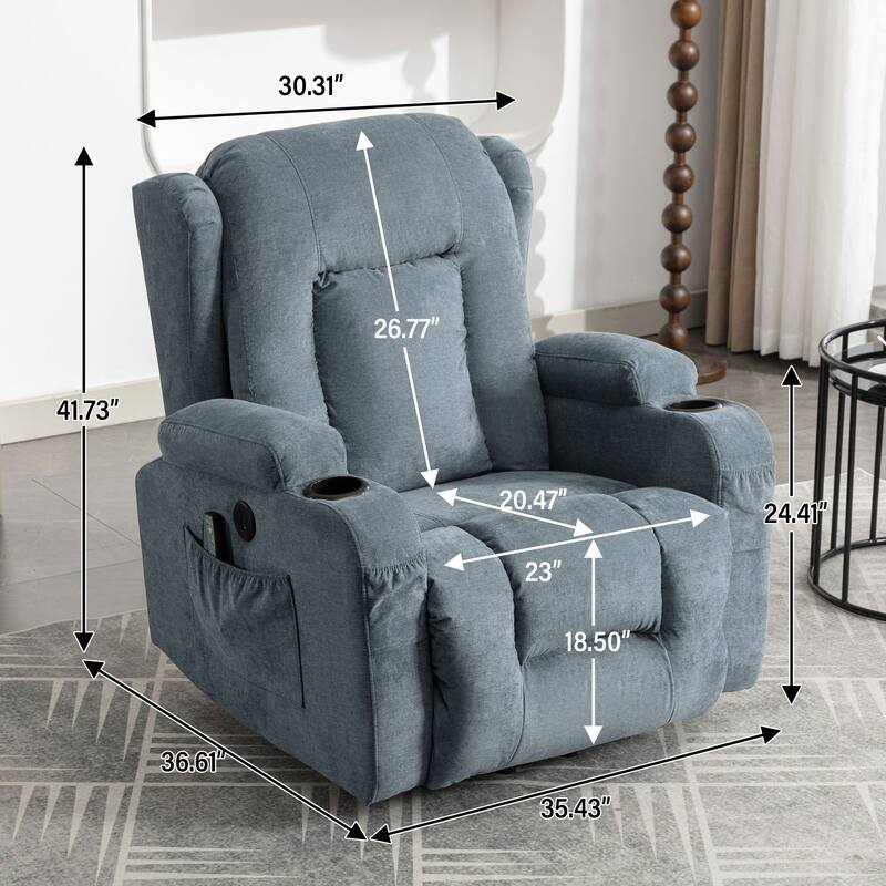 Power Lift Recliner Chair Recliners for Elderly with Heat for Living Room with Infinite Position and Side Pocket,USB Charge Port