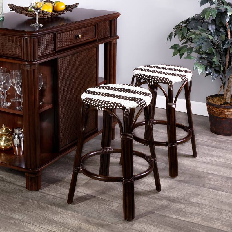 Tobias 24" Rattan Round Counter Stool