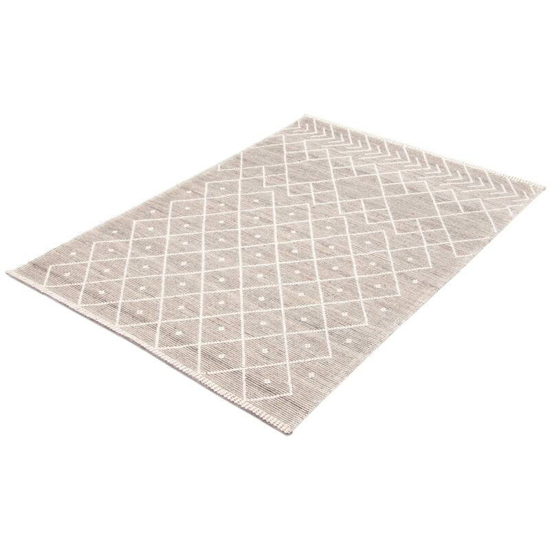 ECARPETGALLERY Braid weave Sienna Grey Wool Rug - 5'3 x 7'8