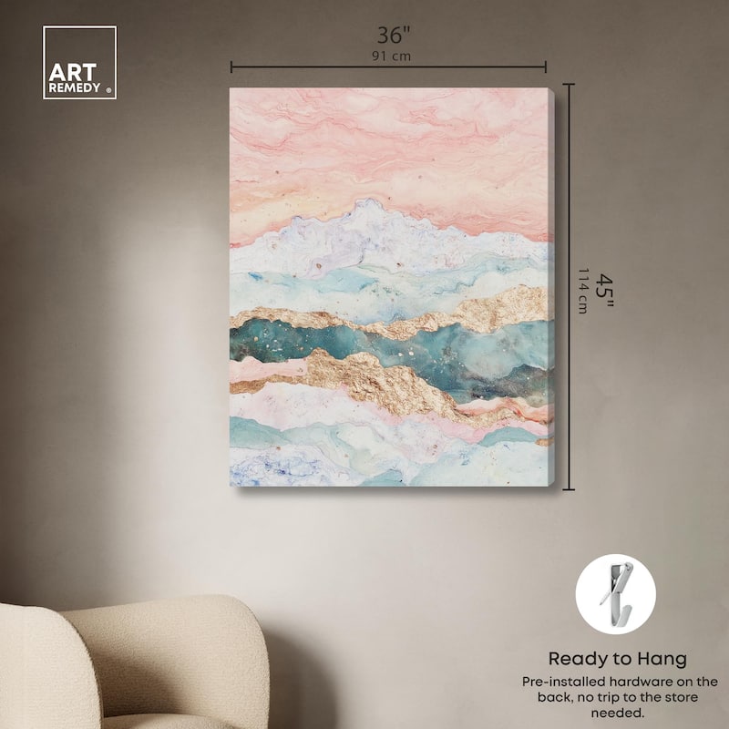 Rose Quartz Ridge Canvas by Art Remedy, Gallery Wrapped