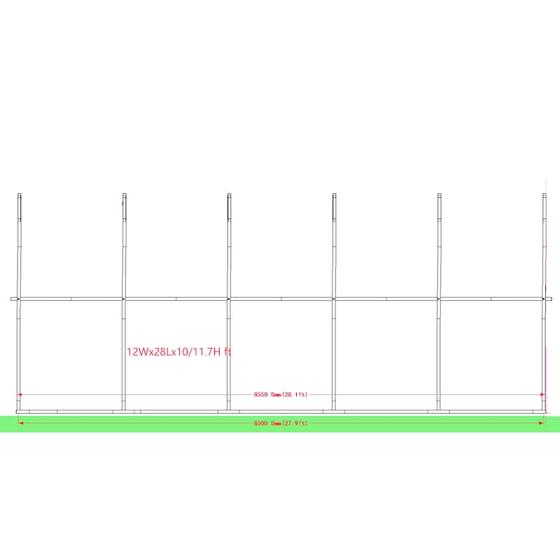 ALEKO Galvanized Steel Carport Canopy Shelter with Sidewalls 12 x 28 feet Grey