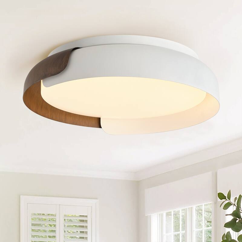 Modern Color Splicing LED Flush Mount Ceiling Light with Acrylic Shade