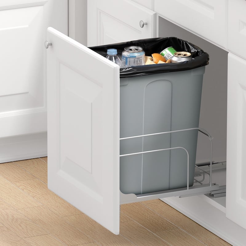 35QT Soft Close Pullout Trash Bin Under Cabinet Waste Container for Kitchen - 35-QT