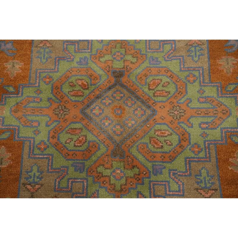 Hand Knotted Oriental 100% Wool Carpet Traditional Tribal Oranges & Rust Heriz (serapi) Area Rug - 10' 1'' X 8' 1''