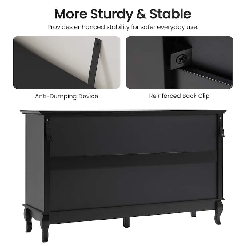 7 Drawer Dresser with Solid Wood Legs