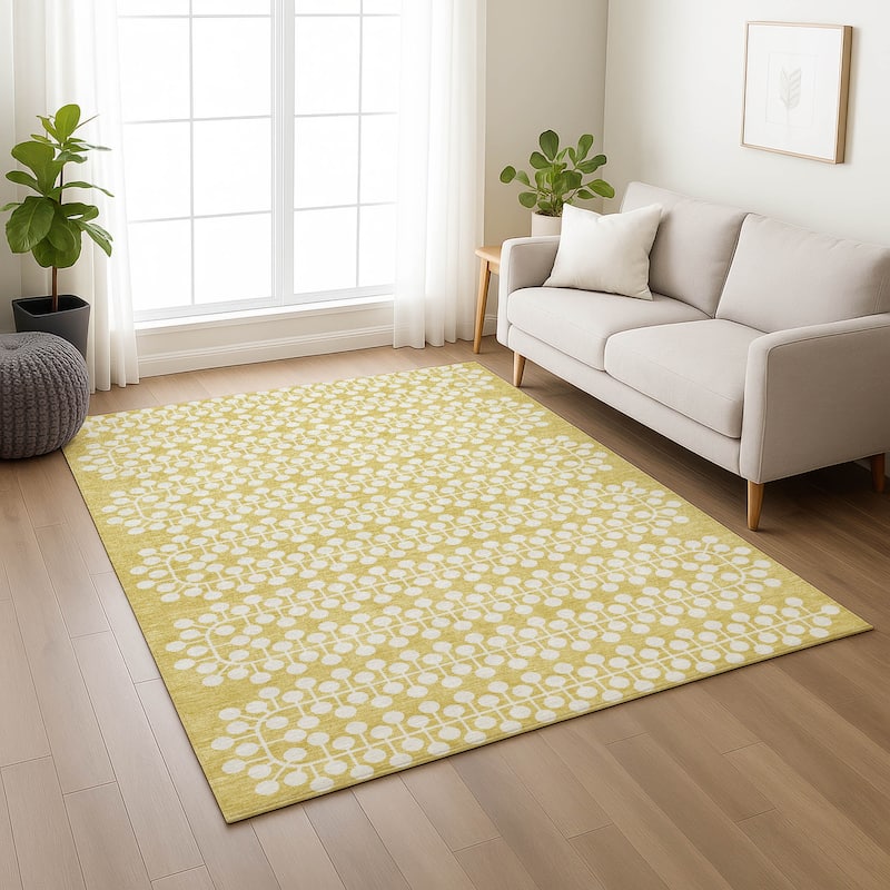 Machine Washable Indoor/ Outdoor Modern Ailey Chantille Rug