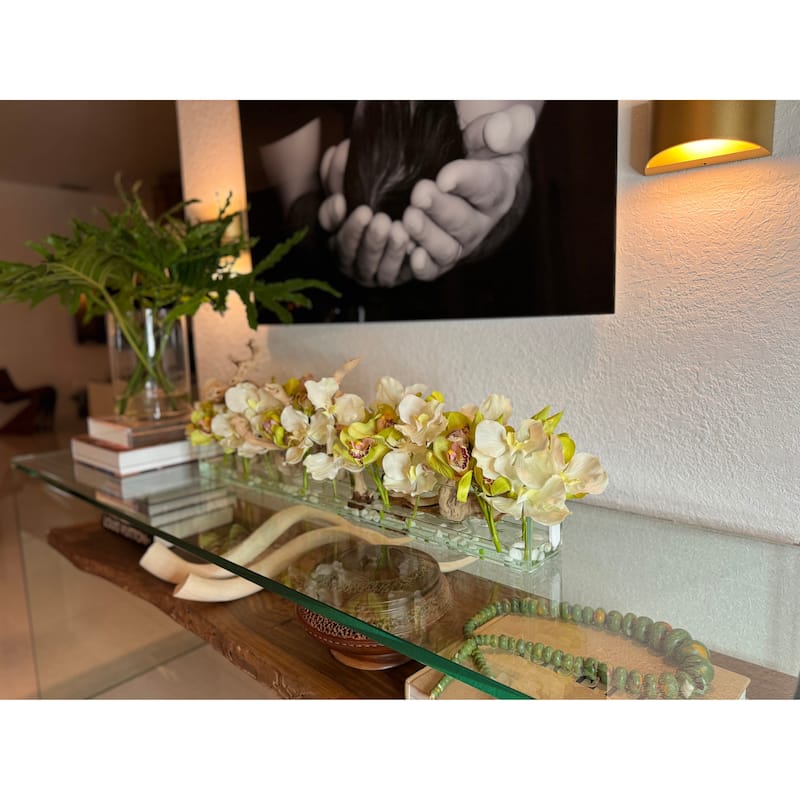 Casa Moderna with White Vandas and Green Cymbidiums