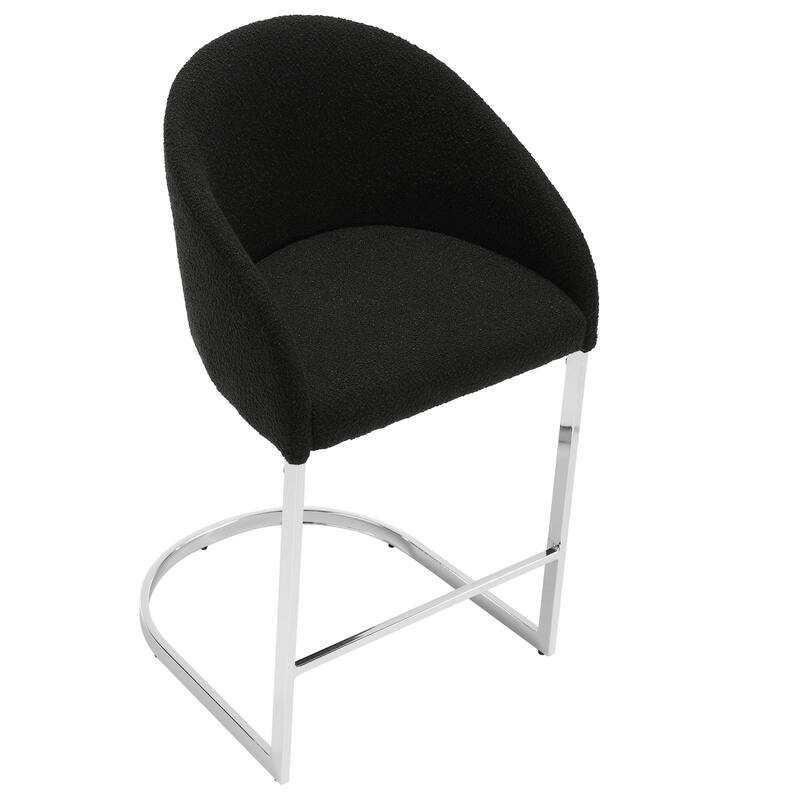 26" Fabric Upholstered Counter Height Bar Stools with Arms - 37" H x 22.4" W x 22" D