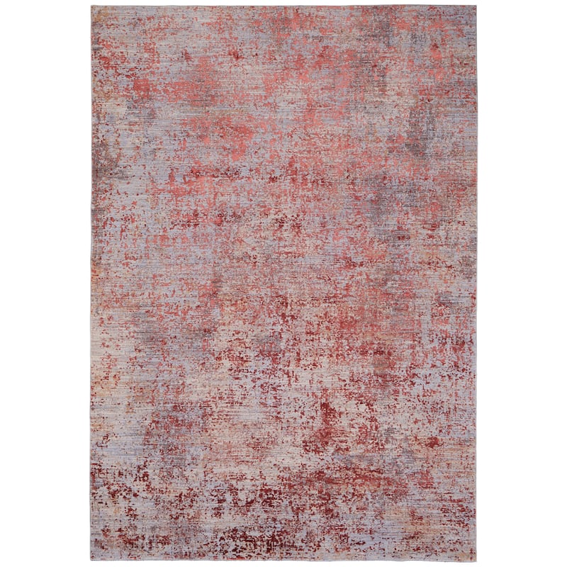 Grand Bazaar Breigh Machine Made Watercolor Modern Area Rug - 5' x 8' - Red/Gray/Blue