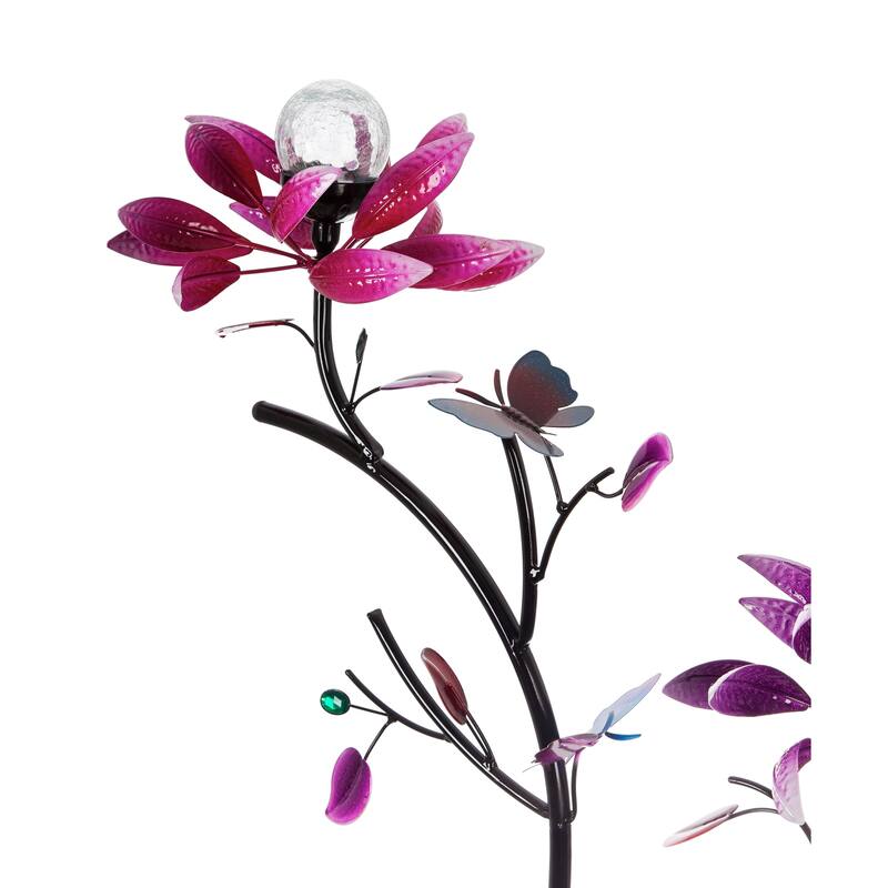 92 in. Spinning Flowers Solar Wind Spinner