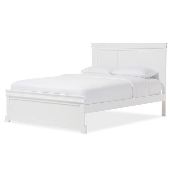 Queen Sized Bed Frame Platform with Molding Black Modern Contemporary Durable