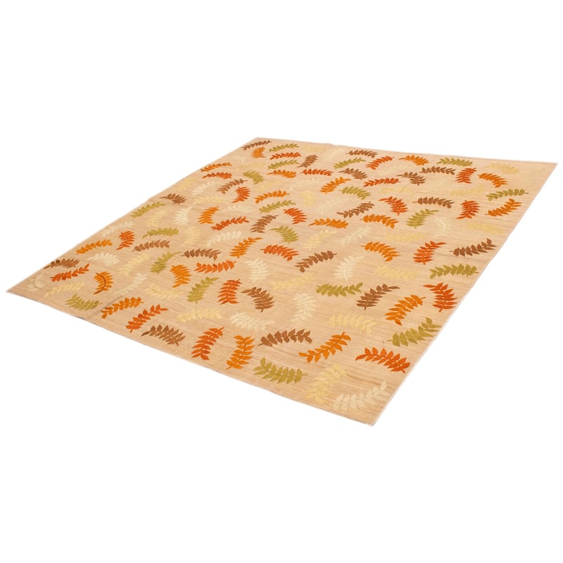 ECARPETGALLERY Flat-Weave Ankara FW Beige Cotton, Jute Kilim - 10'0 x 10'0