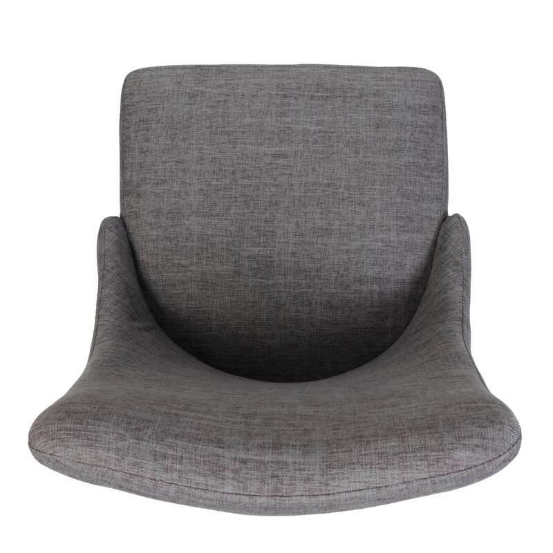 Handcrafted Fabric Dining Chairs Set of 2, Light Gray Upholstery, Walnut Finish Metal Legs, Mid Century Style for Dining Room