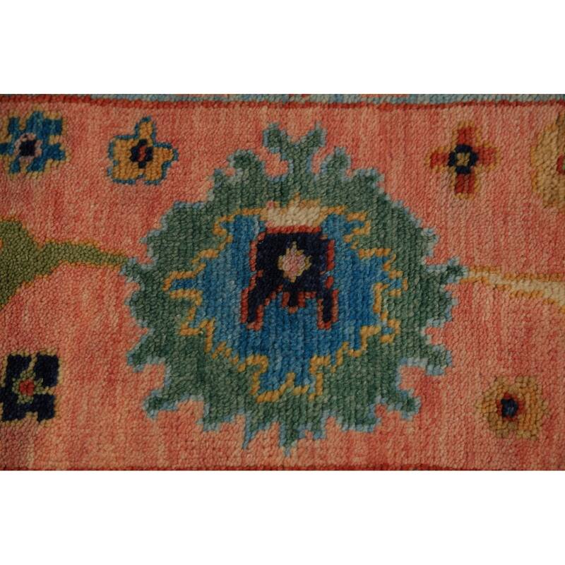 All-Over Floral Oushak Indian Large Rug Handmade Wool Carpet - 9'0"x 18'0"