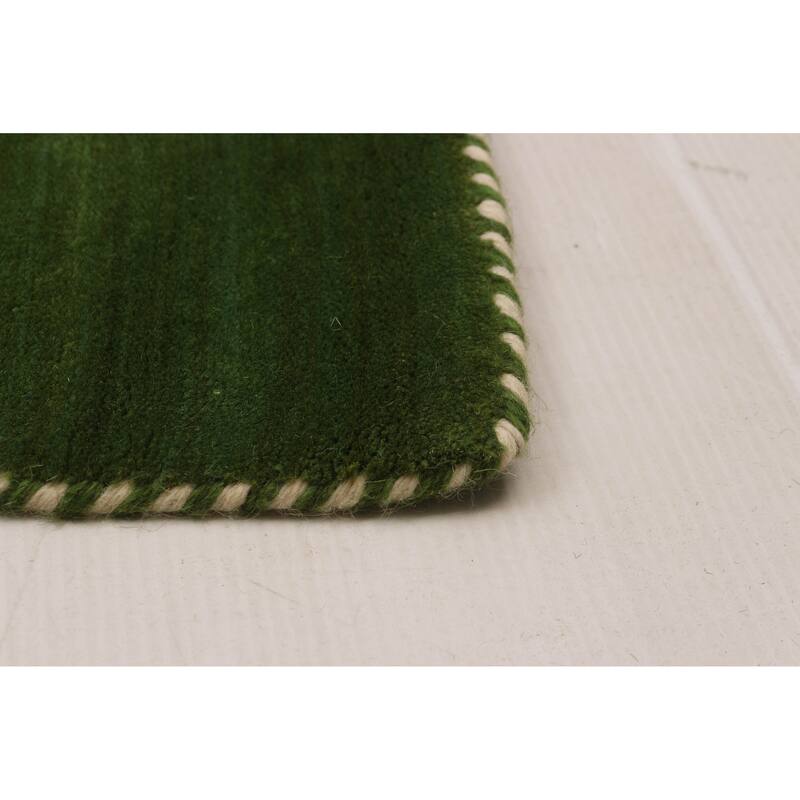 Kashkuli Gabbeh Green Rug 9'10" x 13'1" - 9'10 x 13'1