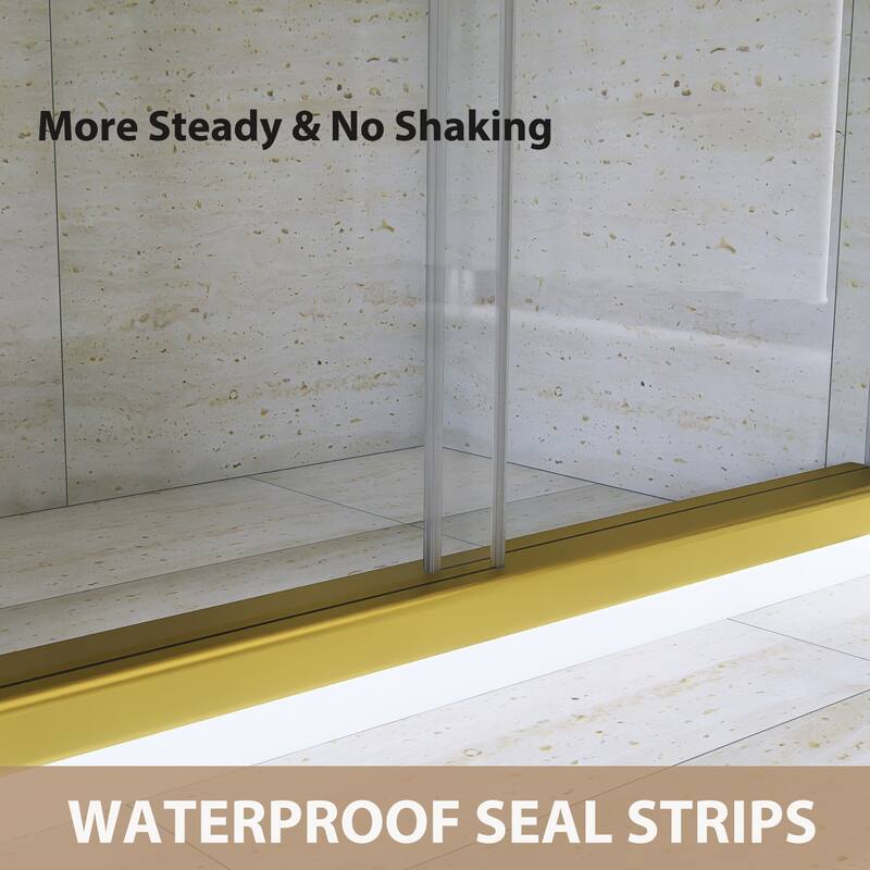 60" x 76" Sliding Frameless Shower Door - 60'' x 0.38'' x 76''