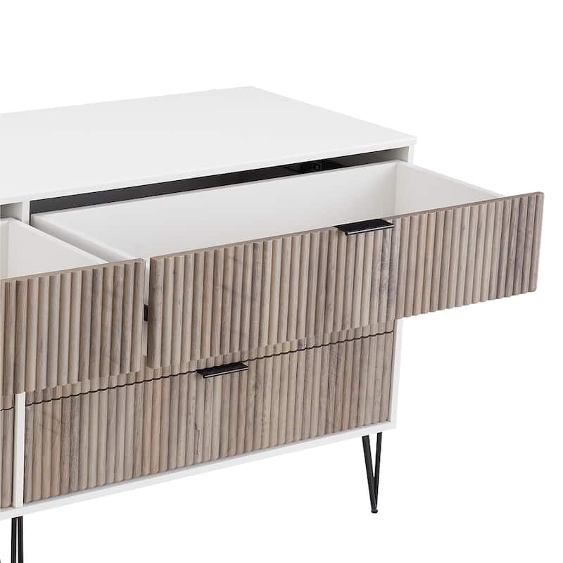 Manhattan Comfort Dumbo Modern 6-Drawer Double Low Dresser.