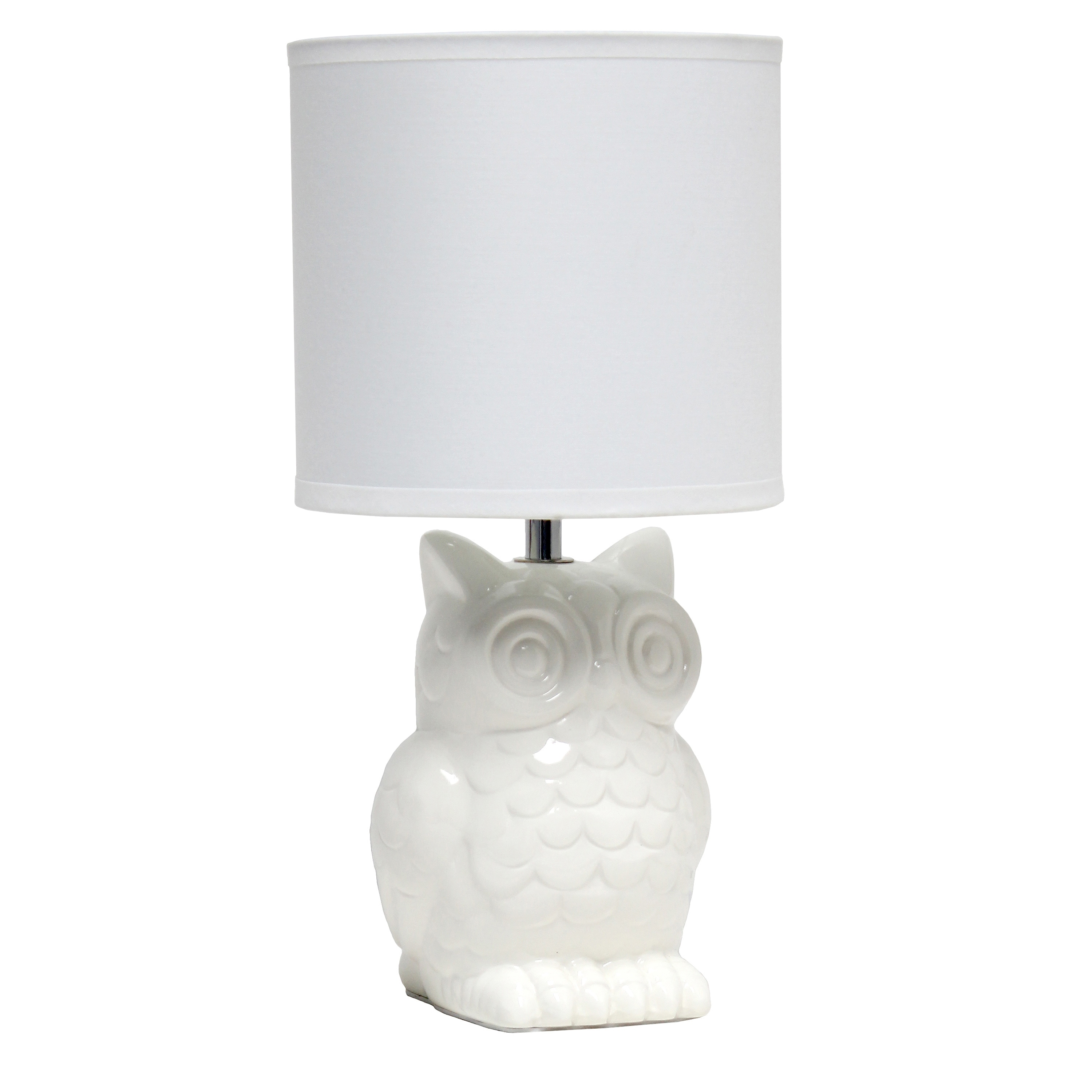 Simple Designs 12.8" Ceramic Owl Bedside Table Desk Lamp - N/A