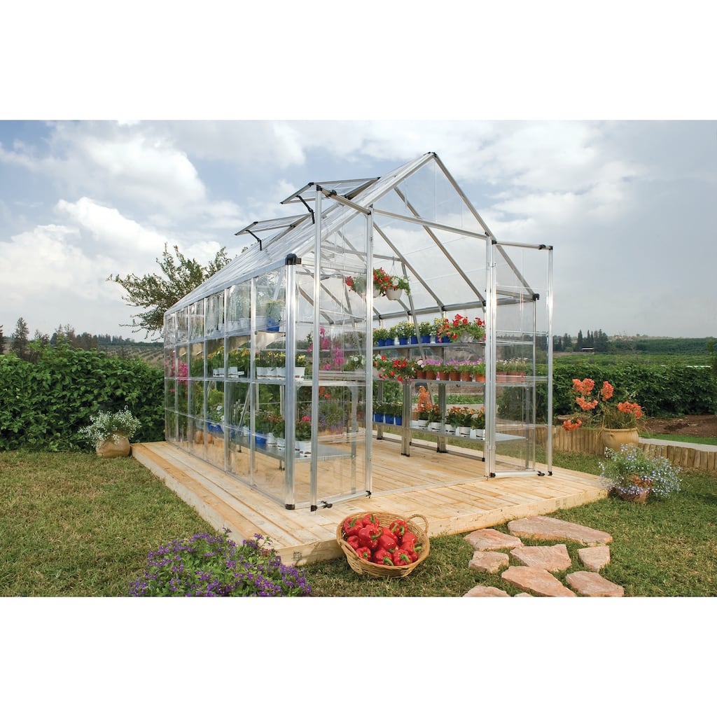 Snap and Grow 8 ft. x 12 ft. Silver/Clear DIY Greenhouse Kit - 8 ft. x 12 ft.