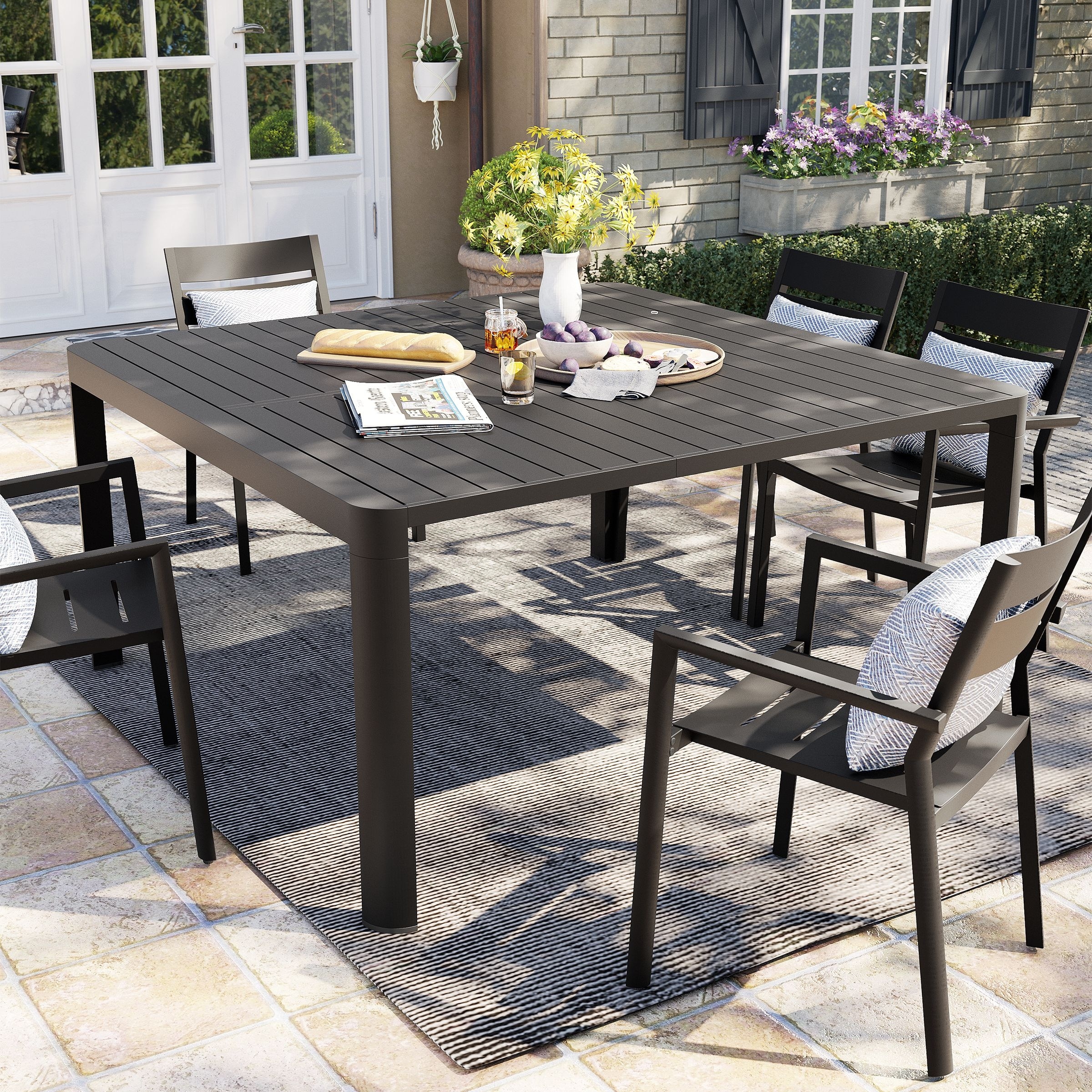 Coral coast carano aluminum extension outdoor dining shop table